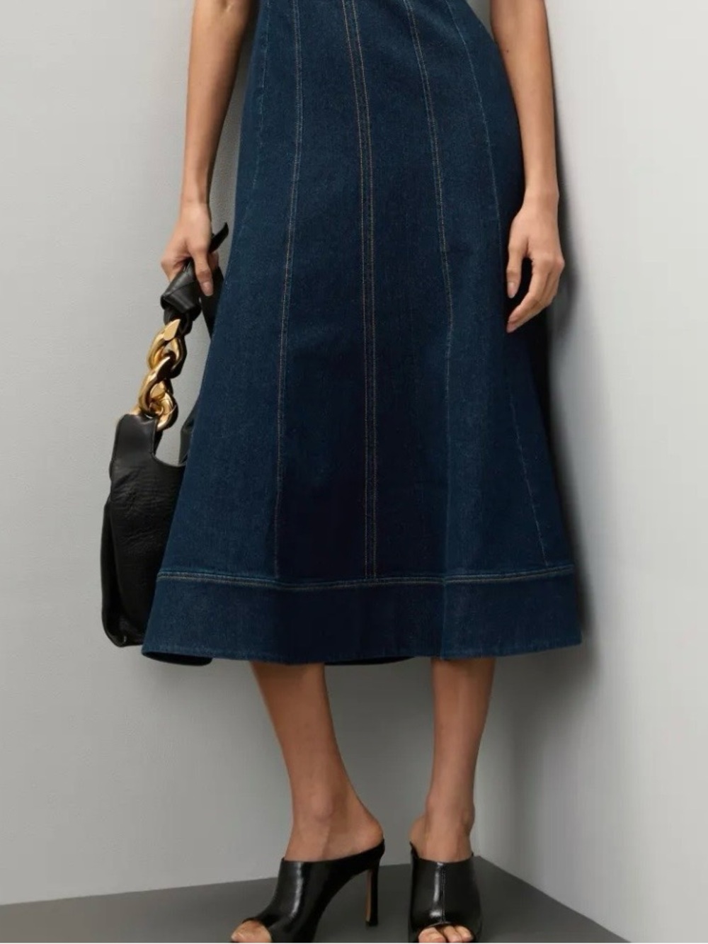 Jason Wu Dark Blue Denim Midi Dress - Picture 3 of 8